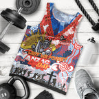 Personalised Knights ANZAC Day Men Tank Top Aboriginal Rising Sun