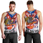 Personalised Knights ANZAC Day Men Tank Top Aboriginal Rising Sun
