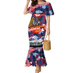 Personalised Knights ANZAC Day Mermaid Dress Aboriginal Rising Sun