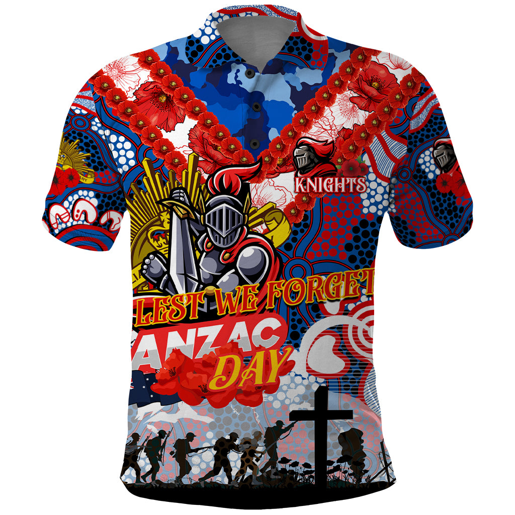 Personalised Knights ANZAC Day Polo Shirt Aboriginal Rising Sun