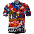 Personalised Knights ANZAC Day Polo Shirt Aboriginal Rising Sun