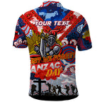 Personalised Knights ANZAC Day Polo Shirt Aboriginal Rising Sun