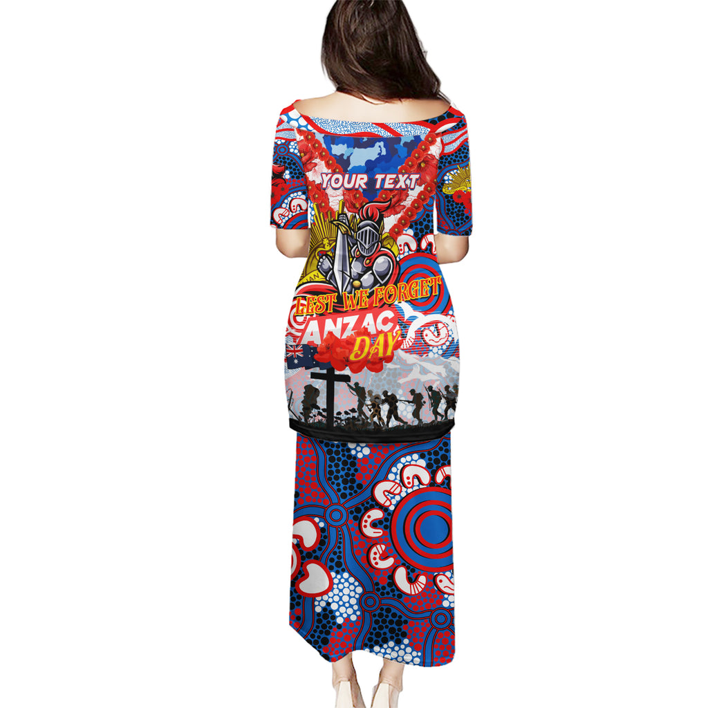Personalised Knights ANZAC Day Puletasi Aboriginal Rising Sun