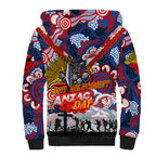 Personalised Knights ANZAC Day Sherpa Hoodie Aboriginal Rising Sun