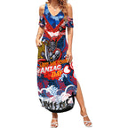 Personalised Knights ANZAC Day Summer Maxi Dress Aboriginal Rising Sun