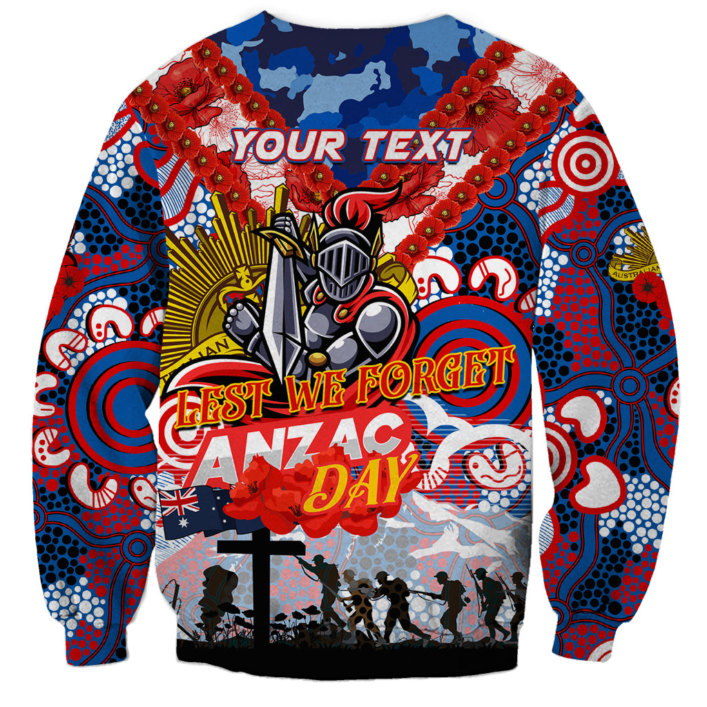 Personalised Knights ANZAC Day Sweatshirt Aboriginal Rising Sun