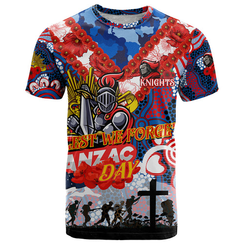 Personalised Knights ANZAC Day T Shirt Aboriginal Rising Sun
