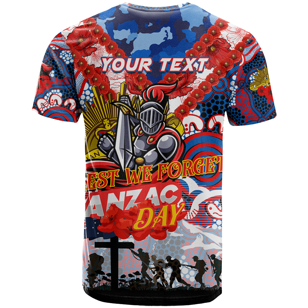 Personalised Knights ANZAC Day T Shirt Aboriginal Rising Sun
