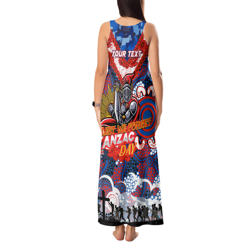 Personalised Knights ANZAC Day Tank Maxi Dress Aboriginal Rising Sun