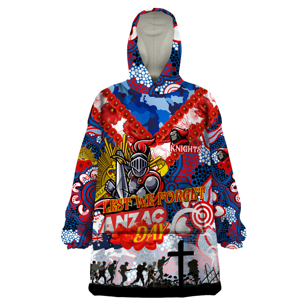 Personalised Knights ANZAC Day Wearable Blanket Hoodie Aboriginal Rising Sun