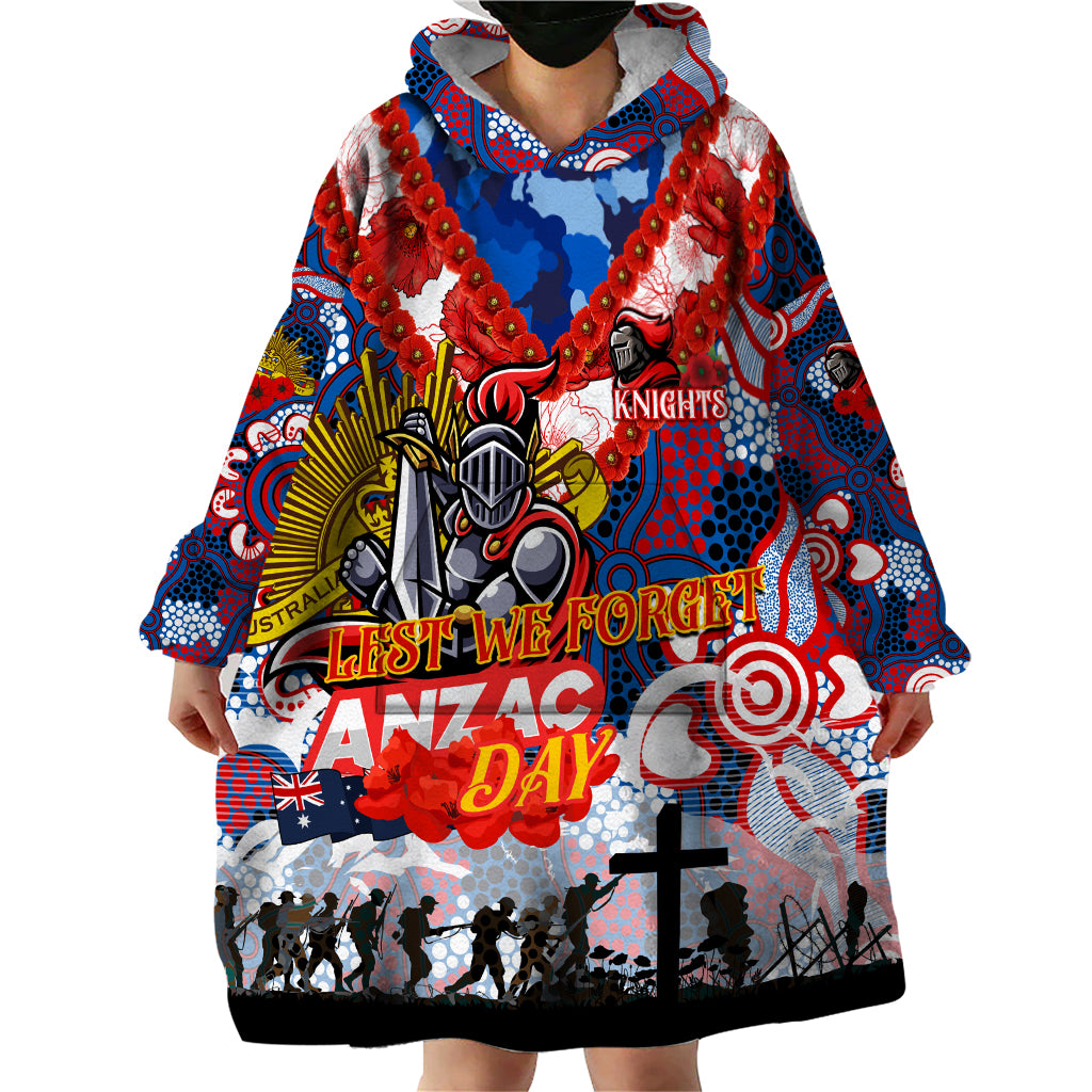 Personalised Knights ANZAC Day Wearable Blanket Hoodie Aboriginal Rising Sun