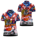 Personalised Knights ANZAC Day Women Polo Shirt Aboriginal Rising Sun