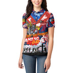 Personalised Knights ANZAC Day Women Polo Shirt Aboriginal Rising Sun