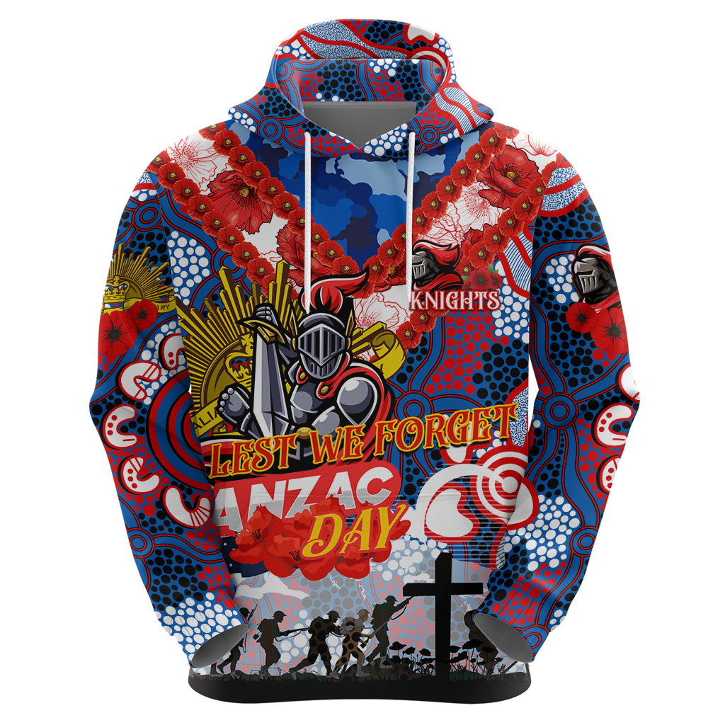 Personalised Knights ANZAC Day Zip Hoodie Aboriginal Rising Sun