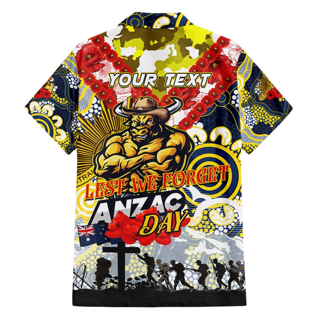 Personalised Cowboys ANZAC Day Family Matching Long Sleeve Bodycon Dress and Hawaiian Shirt Aboriginal Rising Sun
