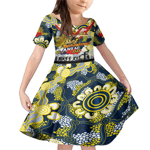 Personalised Cowboys ANZAC Day Family Matching Mermaid Dress and Hawaiian Shirt Aboriginal Rising Sun