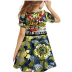Personalised Cowboys ANZAC Day Family Matching Mermaid Dress and Hawaiian Shirt Aboriginal Rising Sun