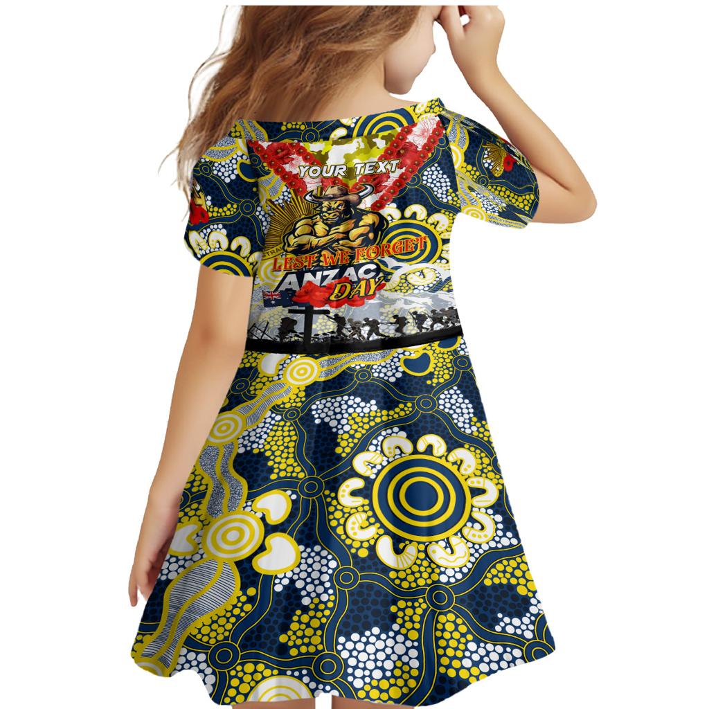 Personalised Cowboys ANZAC Day Family Matching Mermaid Dress and Hawaiian Shirt Aboriginal Rising Sun