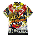Personalised Cowboys ANZAC Day Family Matching Mermaid Dress and Hawaiian Shirt Aboriginal Rising Sun