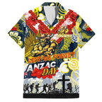 Personalised Cowboys ANZAC Day Family Matching Off Shoulder Maxi Dress and Hawaiian Shirt Aboriginal Rising Sun