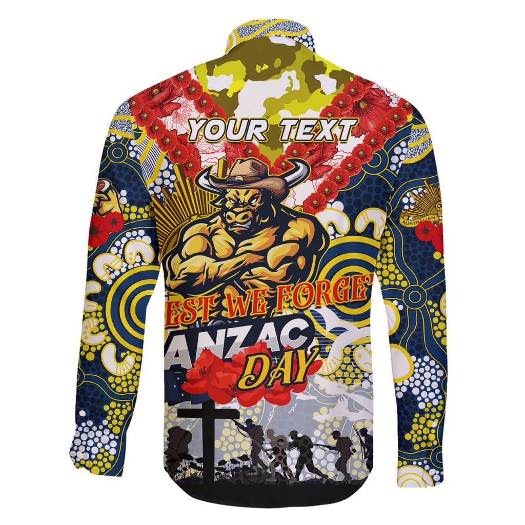 Personalised Cowboys ANZAC Day Family Matching Off Shoulder Short Dress and Hawaiian Shirt Aboriginal Rising Sun