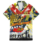 Personalised Cowboys ANZAC Day Family Matching Short Sleeve Bodycon Dress and Hawaiian Shirt Aboriginal Rising Sun