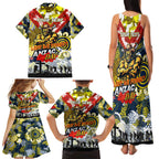 Personalised Cowboys ANZAC Day Family Matching Tank Maxi Dress and Hawaiian Shirt Aboriginal Rising Sun