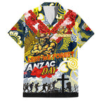 Personalised Cowboys ANZAC Day Hawaiian Shirt Aboriginal Rising Sun