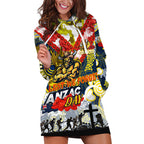 Personalised Cowboys ANZAC Day Hoodie Dress Aboriginal Rising Sun