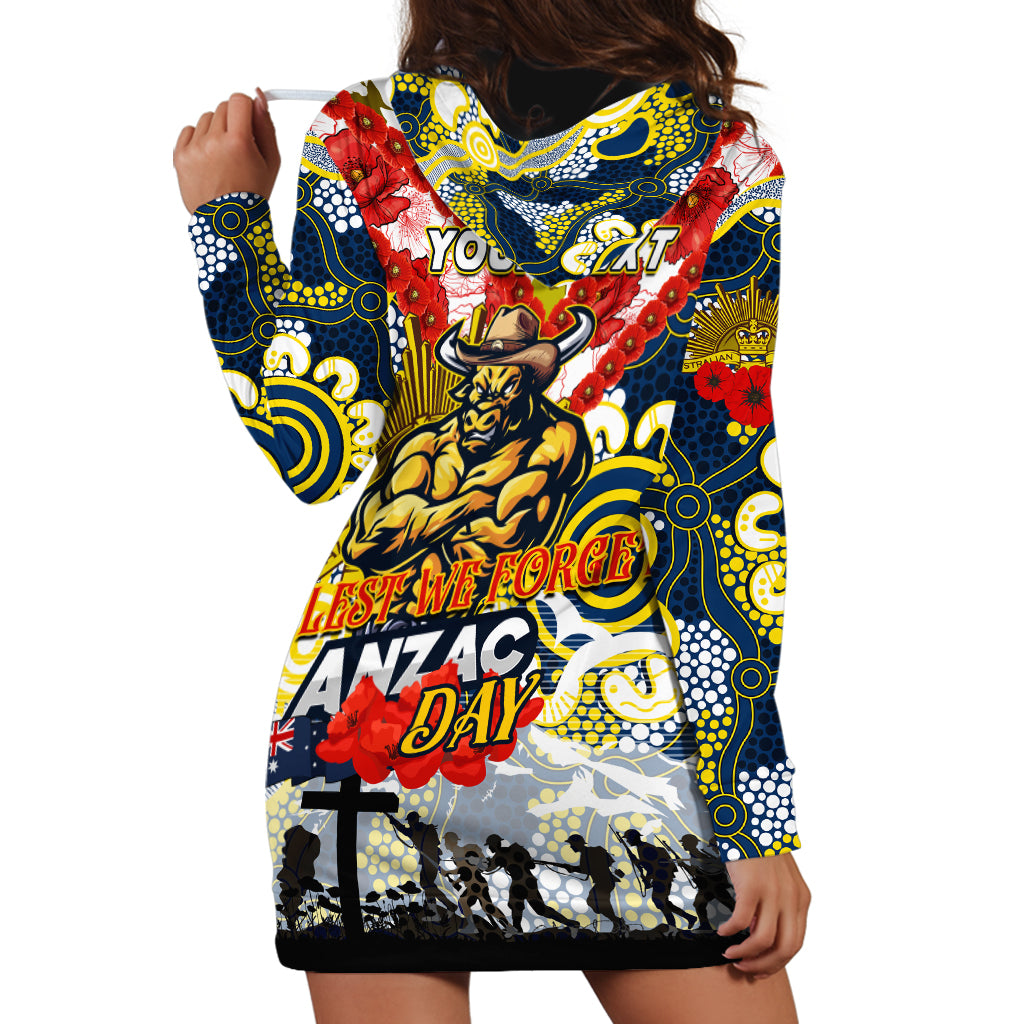 Personalised Cowboys ANZAC Day Hoodie Dress Aboriginal Rising Sun
