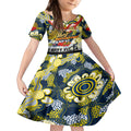 Personalised Cowboys ANZAC Day Kid Short Sleeve Dress Aboriginal Rising Sun