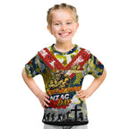 Personalised Cowboys ANZAC Day Kid T Shirt Aboriginal Rising Sun