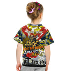 Personalised Cowboys ANZAC Day Kid T Shirt Aboriginal Rising Sun