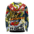 Personalised Cowboys ANZAC Day Long Sleeve Shirt Aboriginal Rising Sun
