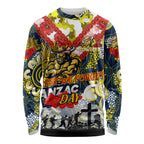 Personalised Cowboys ANZAC Day Long Sleeve Shirt Aboriginal Rising Sun
