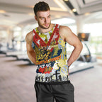 Personalised Cowboys ANZAC Day Men Tank Top Aboriginal Rising Sun