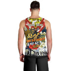 Personalised Cowboys ANZAC Day Men Tank Top Aboriginal Rising Sun