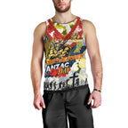 Personalised Cowboys ANZAC Day Men Tank Top Aboriginal Rising Sun