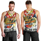 Personalised Cowboys ANZAC Day Men Tank Top Aboriginal Rising Sun