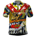 Personalised Cowboys ANZAC Day Polo Shirt Aboriginal Rising Sun