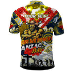Personalised Cowboys ANZAC Day Polo Shirt Aboriginal Rising Sun