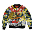 Personalised Cowboys ANZAC Day Sleeve Zip Bomber Jacket Aboriginal Rising Sun