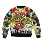 Personalised Cowboys ANZAC Day Sleeve Zip Bomber Jacket Aboriginal Rising Sun