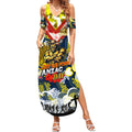 Personalised Cowboys ANZAC Day Summer Maxi Dress Aboriginal Rising Sun