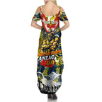 Personalised Cowboys ANZAC Day Summer Maxi Dress Aboriginal Rising Sun