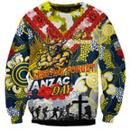 Personalised Cowboys ANZAC Day Sweatshirt Aboriginal Rising Sun