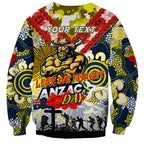 Personalised Cowboys ANZAC Day Sweatshirt Aboriginal Rising Sun