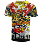Personalised Cowboys ANZAC Day T Shirt Aboriginal Rising Sun