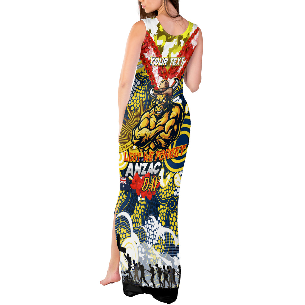 Personalised Cowboys ANZAC Day Tank Maxi Dress Aboriginal Rising Sun