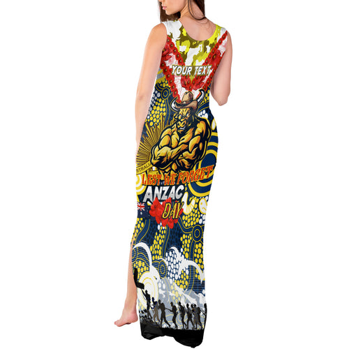 Personalised Cowboys ANZAC Day Tank Maxi Dress Aboriginal Rising Sun
